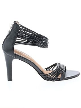 Corso Como Black Braided-Strap Stiletto Sandals